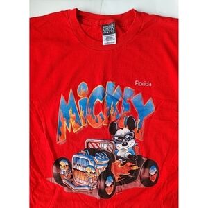 Vtg 90s Disney Mickey Mouse Florida Hotrod T-Shirt 2XL Sherry’s Best